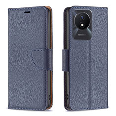 Coque Portefeuille Livre Cuir Etui Clapet B06F pour Vivo Y02 Bleu