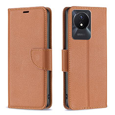 Coque Portefeuille Livre Cuir Etui Clapet B06F pour Vivo Y02A Marron