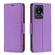 Coque Portefeuille Livre Cuir Etui Clapet B06F pour Vivo Y02A Violet