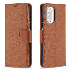 Coque Portefeuille Livre Cuir Etui Clapet B06F pour Xiaomi Mi 11i 5G Marron