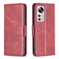 Coque Portefeuille Livre Cuir Etui Clapet B06F pour Xiaomi Mi 12 Pro 5G Rouge