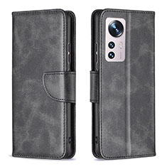 Coque Portefeuille Livre Cuir Etui Clapet B06F pour Xiaomi Mi 12S 5G Noir