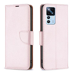 Coque Portefeuille Livre Cuir Etui Clapet B06F pour Xiaomi Mi 12T Pro 5G Or Rose