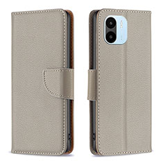 Coque Portefeuille Livre Cuir Etui Clapet B06F pour Xiaomi Poco C50 Gris