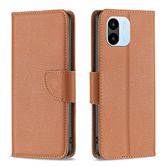 Coque Portefeuille Livre Cuir Etui Clapet B06F pour Xiaomi Poco C50 Marron