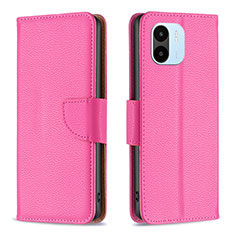 Coque Portefeuille Livre Cuir Etui Clapet B06F pour Xiaomi Poco C50 Rose Rouge