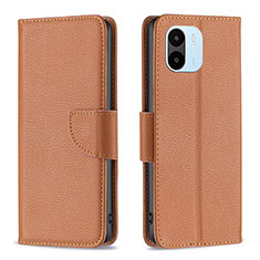 Coque Portefeuille Livre Cuir Etui Clapet B06F pour Xiaomi Poco C51 Marron