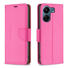 Coque Portefeuille Livre Cuir Etui Clapet B06F pour Xiaomi Poco C65 Rose Rouge