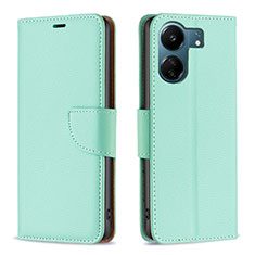 Coque Portefeuille Livre Cuir Etui Clapet B06F pour Xiaomi Poco C65 Vert