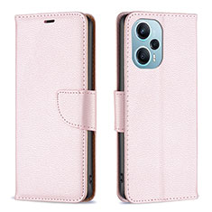 Coque Portefeuille Livre Cuir Etui Clapet B06F pour Xiaomi Poco F5 5G Or Rose