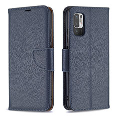 Coque Portefeuille Livre Cuir Etui Clapet B06F pour Xiaomi POCO M3 Pro 5G Bleu