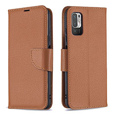 Coque Portefeuille Livre Cuir Etui Clapet B06F pour Xiaomi POCO M3 Pro 5G Marron