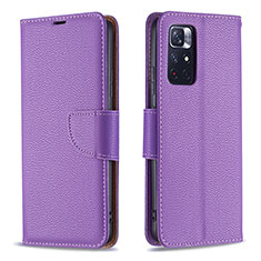 Coque Portefeuille Livre Cuir Etui Clapet B06F pour Xiaomi Poco M4 Pro 5G Violet