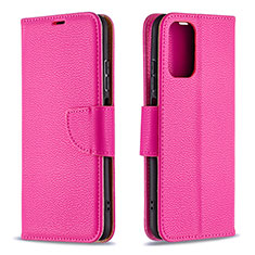 Coque Portefeuille Livre Cuir Etui Clapet B06F pour Xiaomi Poco M5S Rose Rouge