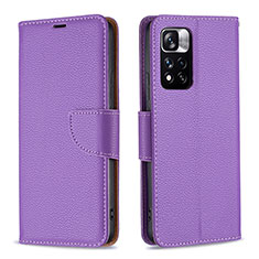 Coque Portefeuille Livre Cuir Etui Clapet B06F pour Xiaomi Poco X4 NFC Violet