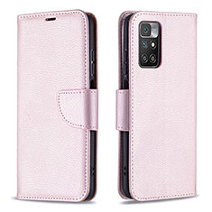 Coque Portefeuille Livre Cuir Etui Clapet B06F pour Xiaomi Redmi 10 (2022) Or Rose