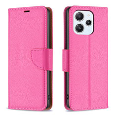 Coque Portefeuille Livre Cuir Etui Clapet B06F pour Xiaomi Redmi 12 4G Rose Rouge