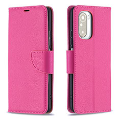 Coque Portefeuille Livre Cuir Etui Clapet B06F pour Xiaomi Redmi K40 5G Rose Rouge