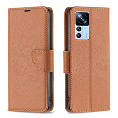 Coque Portefeuille Livre Cuir Etui Clapet B06F pour Xiaomi Redmi K50 Ultra 5G Marron