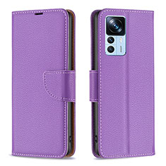 Coque Portefeuille Livre Cuir Etui Clapet B06F pour Xiaomi Redmi K50 Ultra 5G Violet