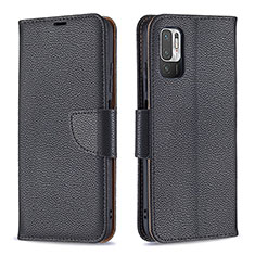 Coque Portefeuille Livre Cuir Etui Clapet B06F pour Xiaomi Redmi Note 10 5G Noir