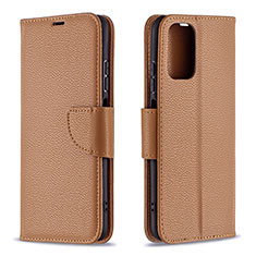 Coque Portefeuille Livre Cuir Etui Clapet B06F pour Xiaomi Redmi Note 10S 4G Marron