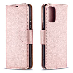 Coque Portefeuille Livre Cuir Etui Clapet B06F pour Xiaomi Redmi Note 10S 4G Or Rose