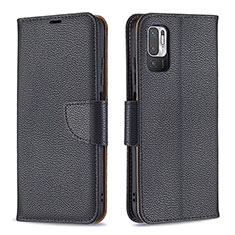 Coque Portefeuille Livre Cuir Etui Clapet B06F pour Xiaomi Redmi Note 10T 5G Noir