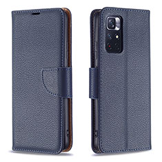 Coque Portefeuille Livre Cuir Etui Clapet B06F pour Xiaomi Redmi Note 11 5G Bleu