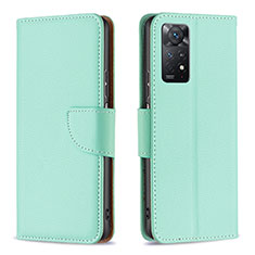 Coque Portefeuille Livre Cuir Etui Clapet B06F pour Xiaomi Redmi Note 11 Pro 4G Vert