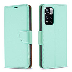 Coque Portefeuille Livre Cuir Etui Clapet B06F pour Xiaomi Redmi Note 11 Pro+ Plus 5G Vert