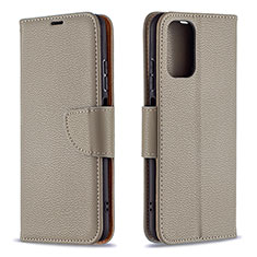 Coque Portefeuille Livre Cuir Etui Clapet B06F pour Xiaomi Redmi Note 11 SE India 4G Gris