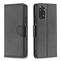 Coque Portefeuille Livre Cuir Etui Clapet B06F pour Xiaomi Redmi Note 11S 4G Noir