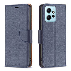 Coque Portefeuille Livre Cuir Etui Clapet B06F pour Xiaomi Redmi Note 12 4G Bleu