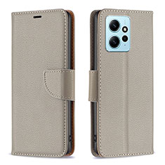 Coque Portefeuille Livre Cuir Etui Clapet B06F pour Xiaomi Redmi Note 12 4G Gris