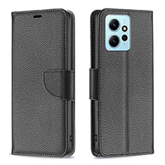 Coque Portefeuille Livre Cuir Etui Clapet B06F pour Xiaomi Redmi Note 12 4G Noir