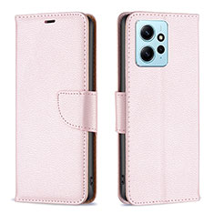 Coque Portefeuille Livre Cuir Etui Clapet B06F pour Xiaomi Redmi Note 12 4G Or Rose