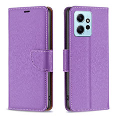 Coque Portefeuille Livre Cuir Etui Clapet B06F pour Xiaomi Redmi Note 12 4G Violet