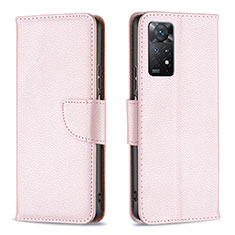 Coque Portefeuille Livre Cuir Etui Clapet B06F pour Xiaomi Redmi Note 12 Pro 4G Or Rose