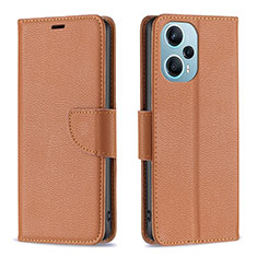 Coque Portefeuille Livre Cuir Etui Clapet B06F pour Xiaomi Redmi Note 12 Turbo 5G Marron