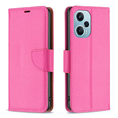 Coque Portefeuille Livre Cuir Etui Clapet B06F pour Xiaomi Redmi Note 12 Turbo 5G Rose Rouge