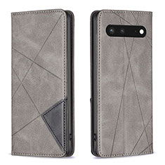 Coque Portefeuille Livre Cuir Etui Clapet B07F pour Google Pixel 7 5G Gris