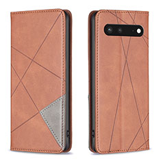 Coque Portefeuille Livre Cuir Etui Clapet B07F pour Google Pixel 7 5G Marron