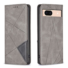 Coque Portefeuille Livre Cuir Etui Clapet B07F pour Google Pixel 8a 5G Gris