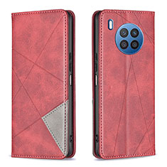 Coque Portefeuille Livre Cuir Etui Clapet B07F pour Huawei Honor 50 Lite Rouge