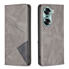 Coque Portefeuille Livre Cuir Etui Clapet B07F pour Huawei Honor 60 5G Gris