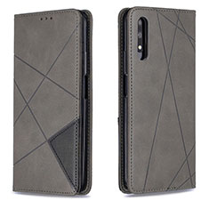 Coque Portefeuille Livre Cuir Etui Clapet B07F pour Huawei Honor 9X Gris