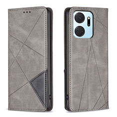 Coque Portefeuille Livre Cuir Etui Clapet B07F pour Huawei Honor X7a Gris