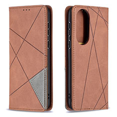 Coque Portefeuille Livre Cuir Etui Clapet B07F pour Huawei P50e Marron