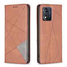 Coque Portefeuille Livre Cuir Etui Clapet B07F pour Motorola Moto E13 Marron